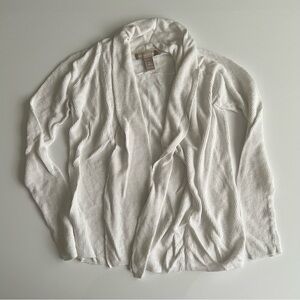 banana republic linen-blend cardigan, white, xsp